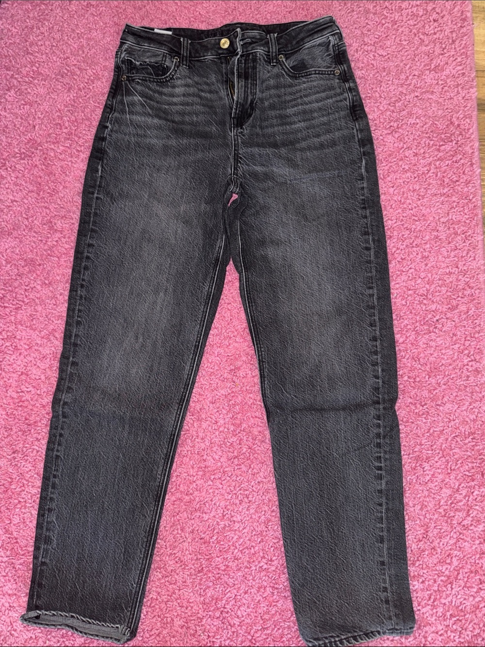 Hollister Women's High-Rise Washed Black Straight Jeans